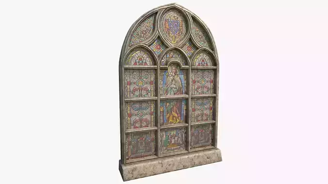  Stained Glass Window Low-poly 3D model