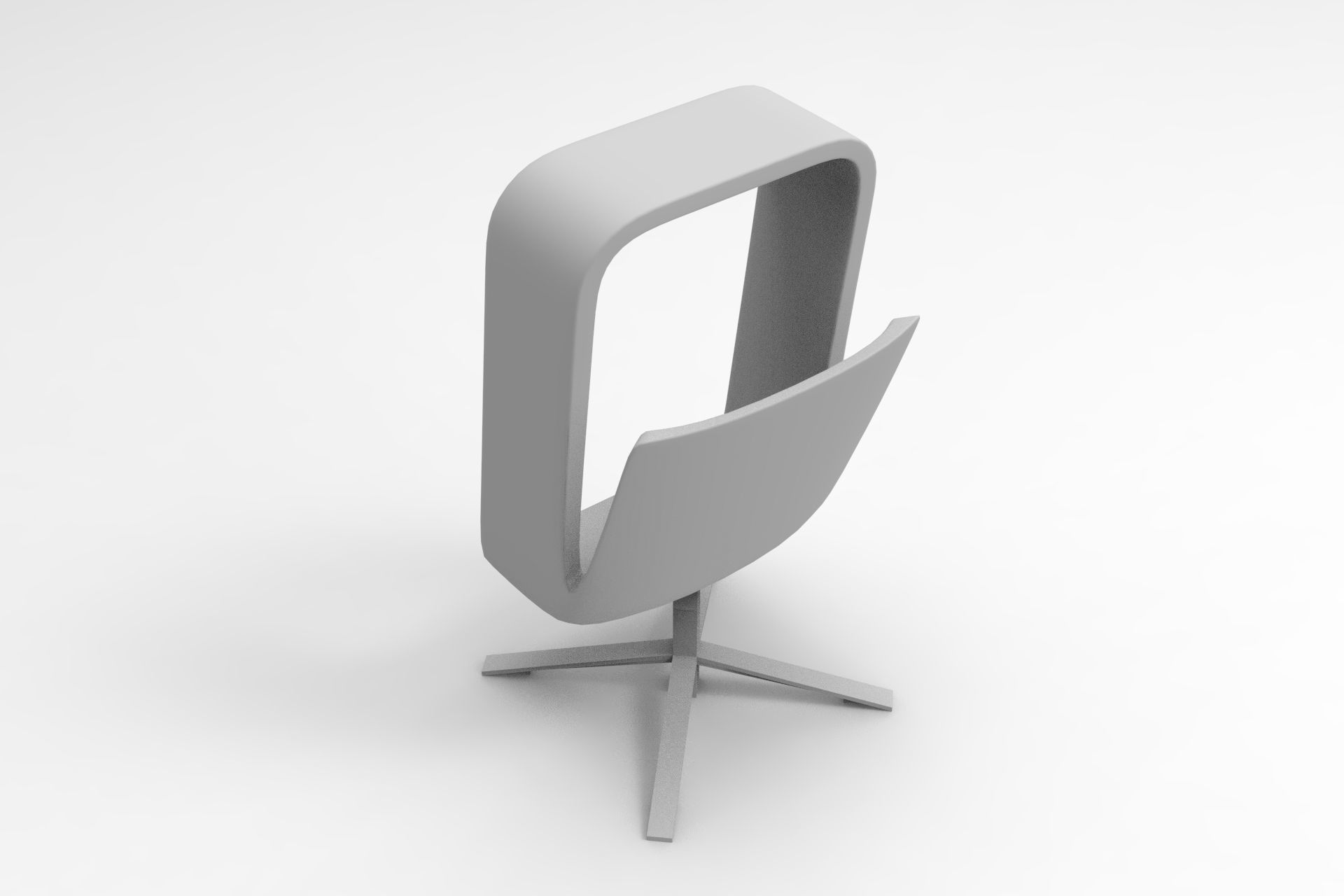 Window Seat Low-poly 3D model_7