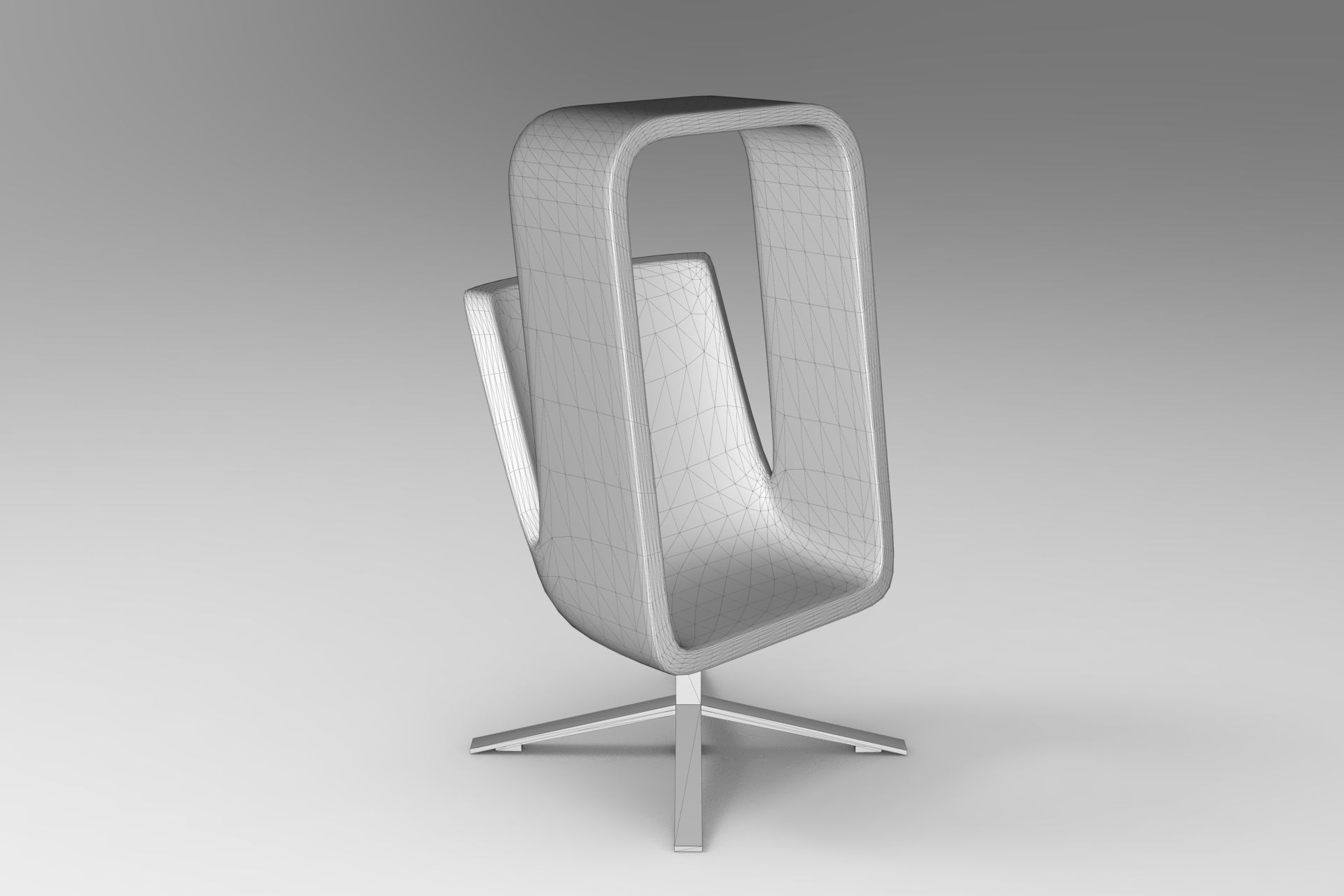 Window Seat Low-poly 3D model_5