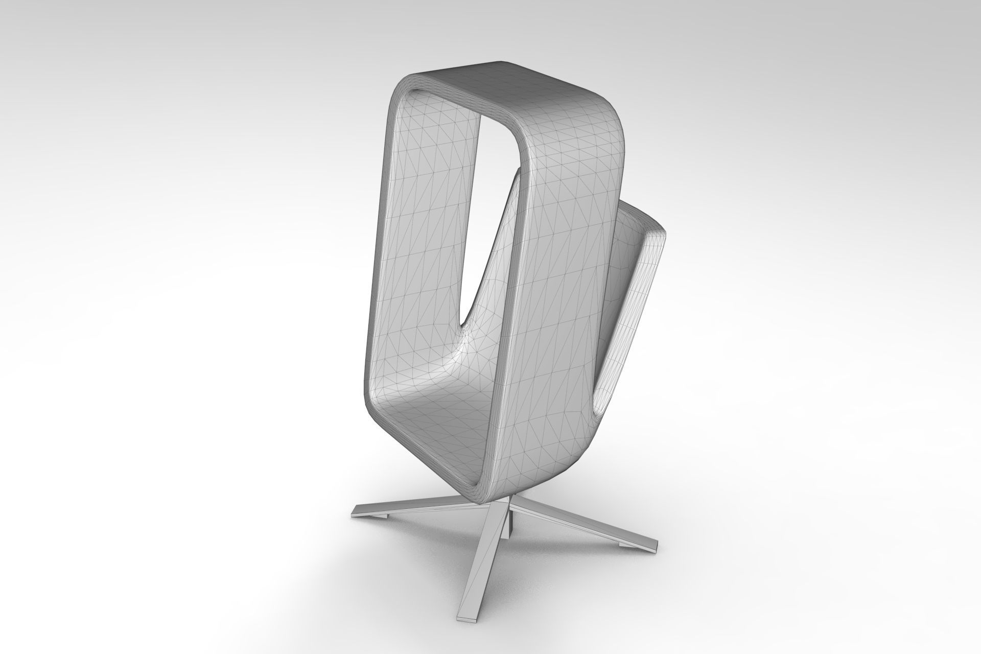 Window Seat Low-poly 3D model_6