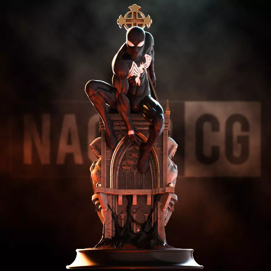 Fan Art Symbiote Spiderman - Statue 3D print model