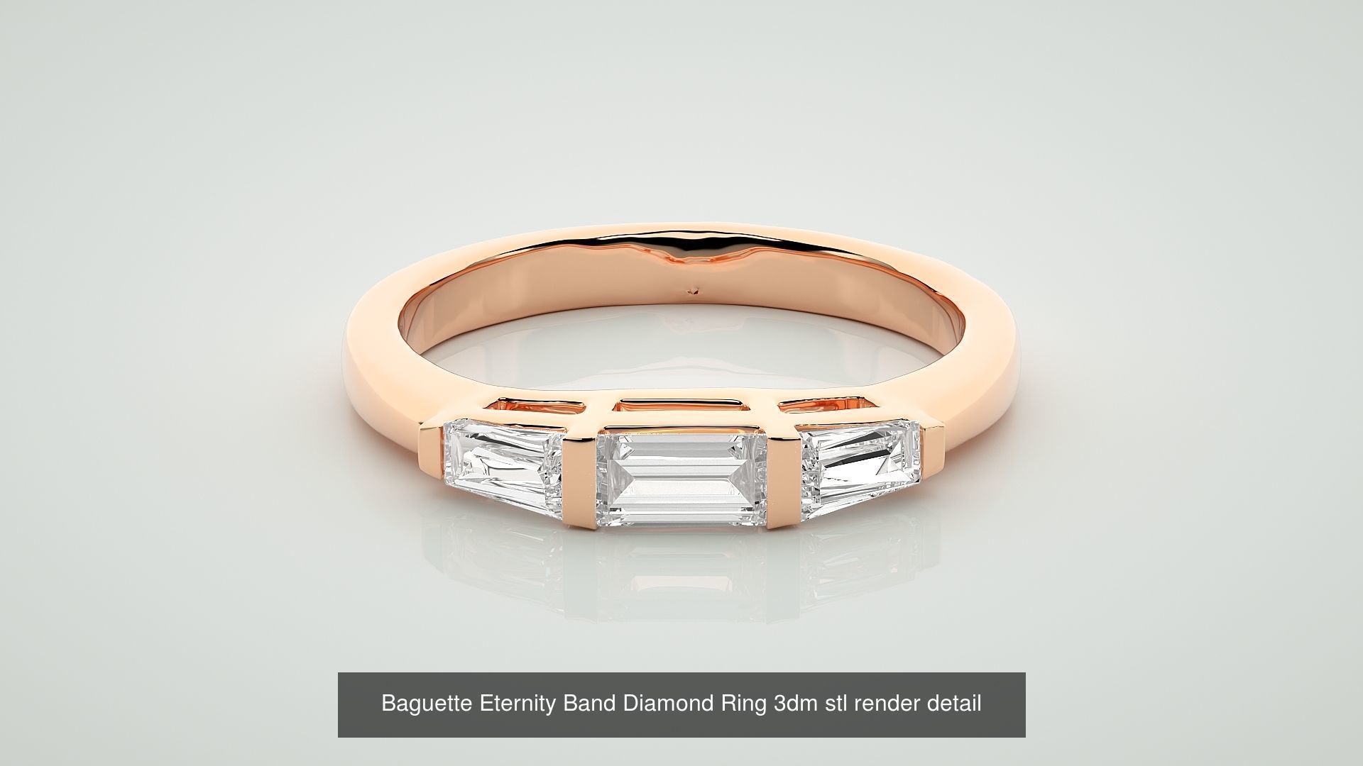 19 Princess and Baguette Eternity Band Diamond Ring 3dm stl  3D Model Collection_22