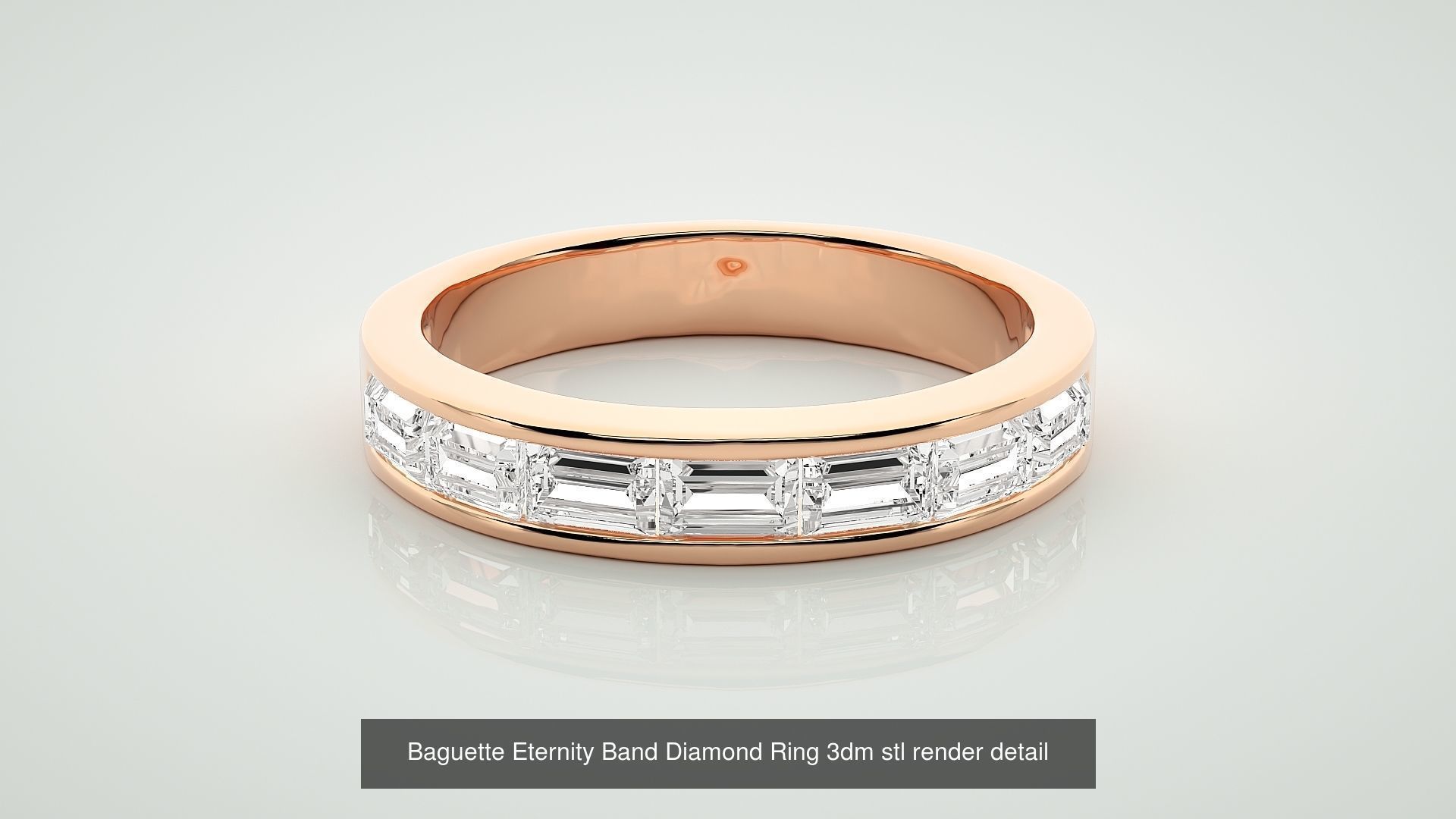 19 Princess and Baguette Eternity Band Diamond Ring 3dm stl  3D Model Collection_21