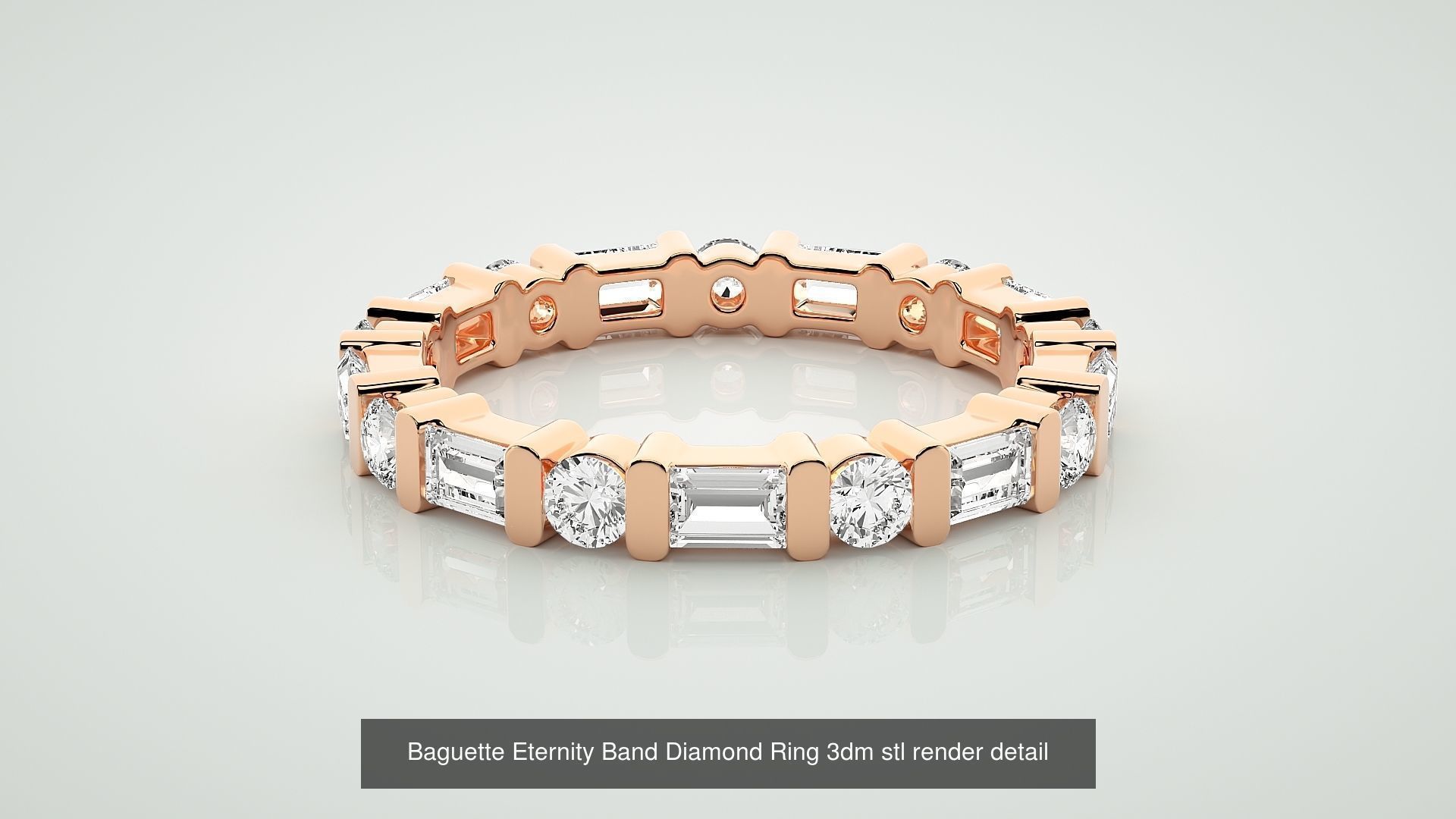 19 Princess and Baguette Eternity Band Diamond Ring 3dm stl  3D Model Collection_18