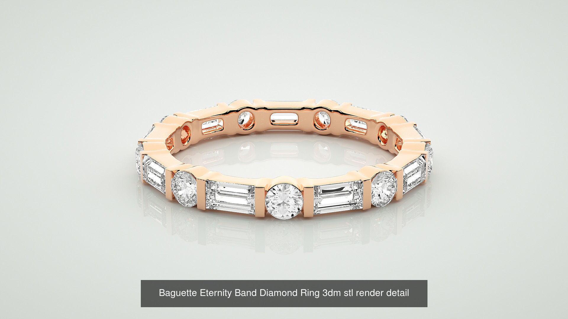 19 Princess and Baguette Eternity Band Diamond Ring 3dm stl  3D Model Collection_20