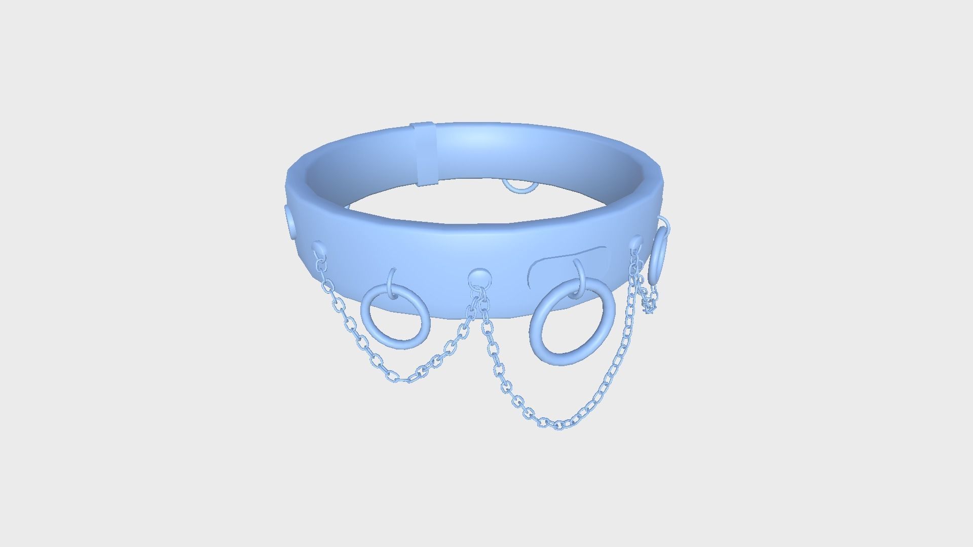 Choker Collar B07 Gold - Character Design Punk Gothic Low-poly 3D model_10