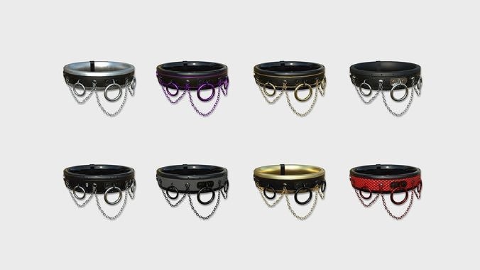 08 Choker Collar B Collection - Character Design Punk Gothic 