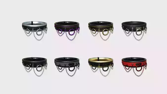 08 Choker Collar B Collection - Character Design Punk Gothic 