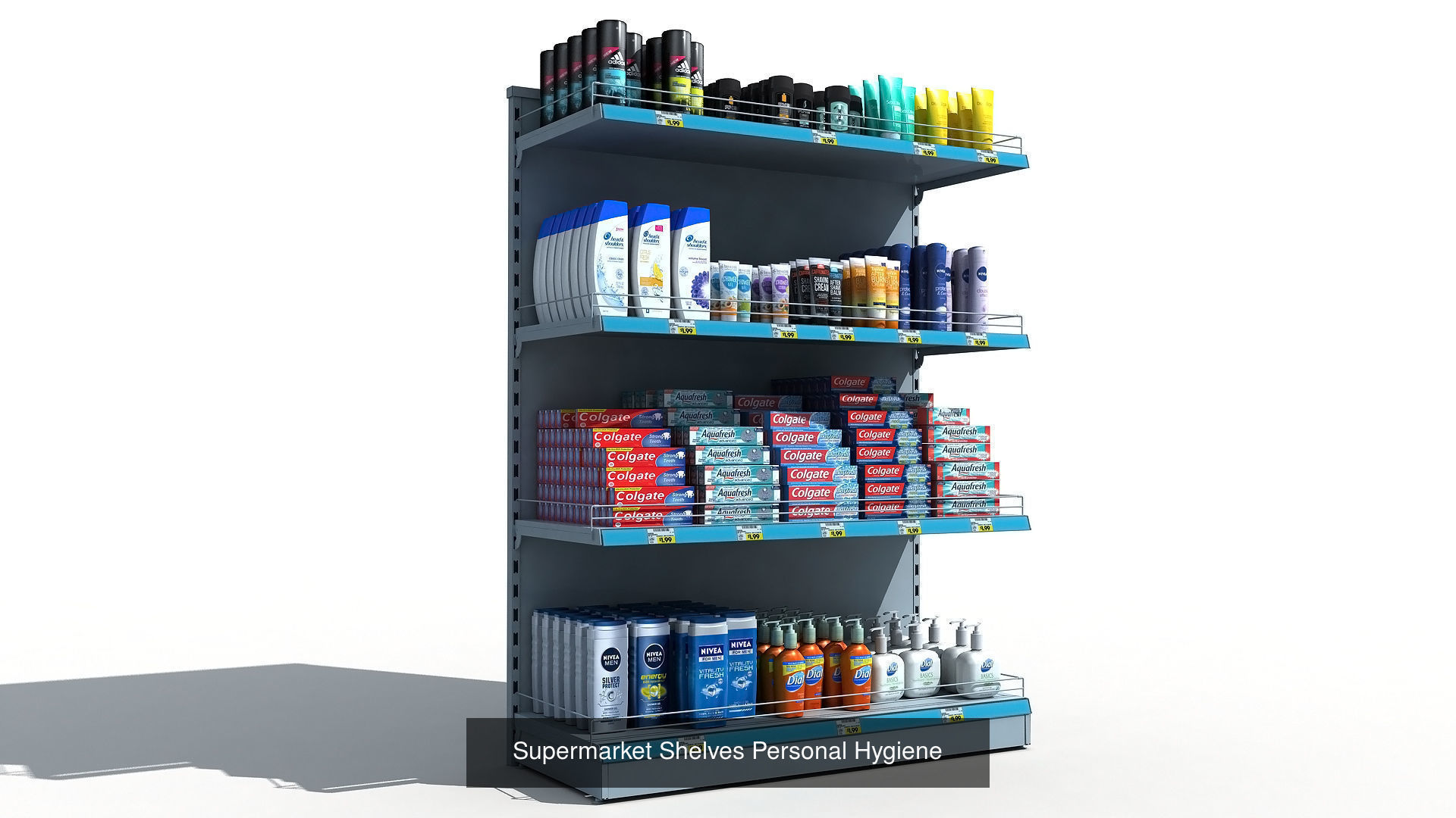 Supermarket shelves mega pack 3D Model Collection_7