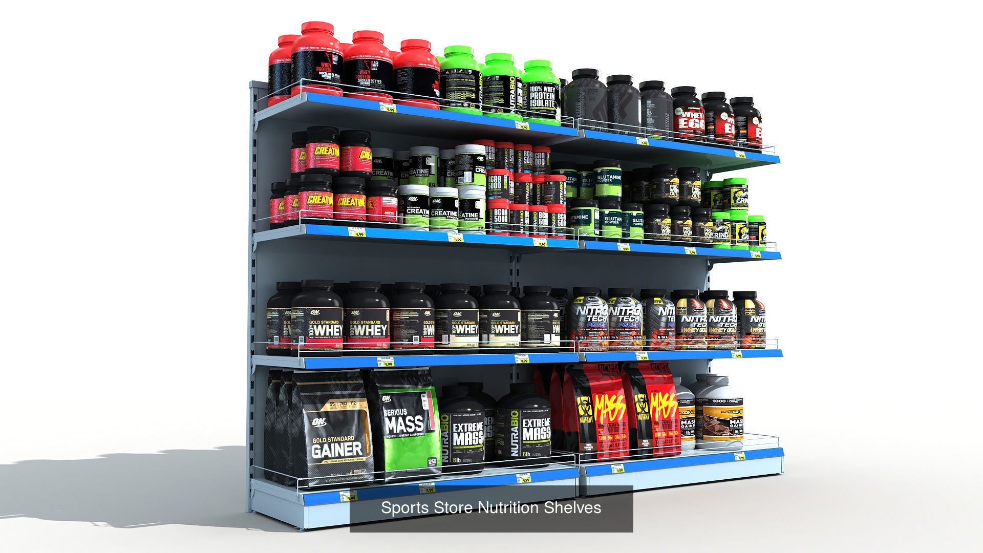 Supermarket shelves mega pack 3D Model Collection_3