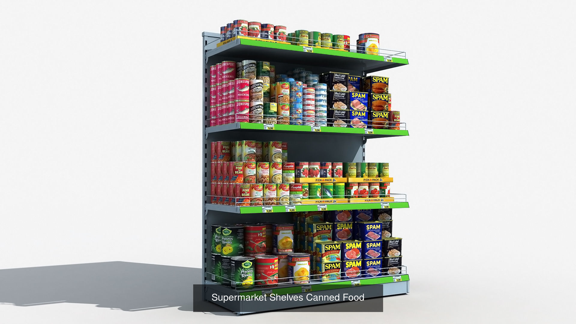 Supermarket shelves mega pack 3D Model Collection_5