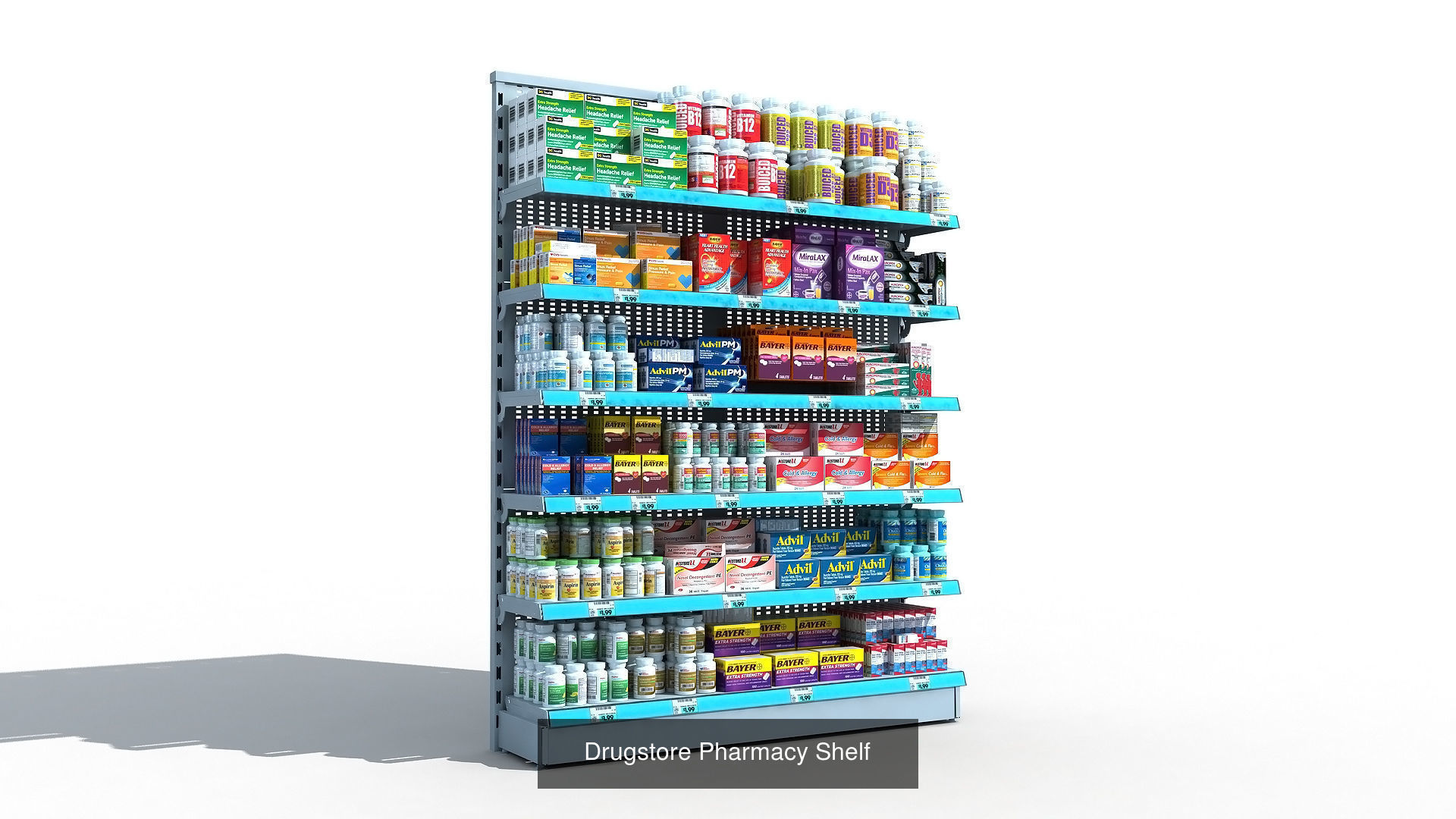 Supermarket shelves mega pack 3D Model Collection_6