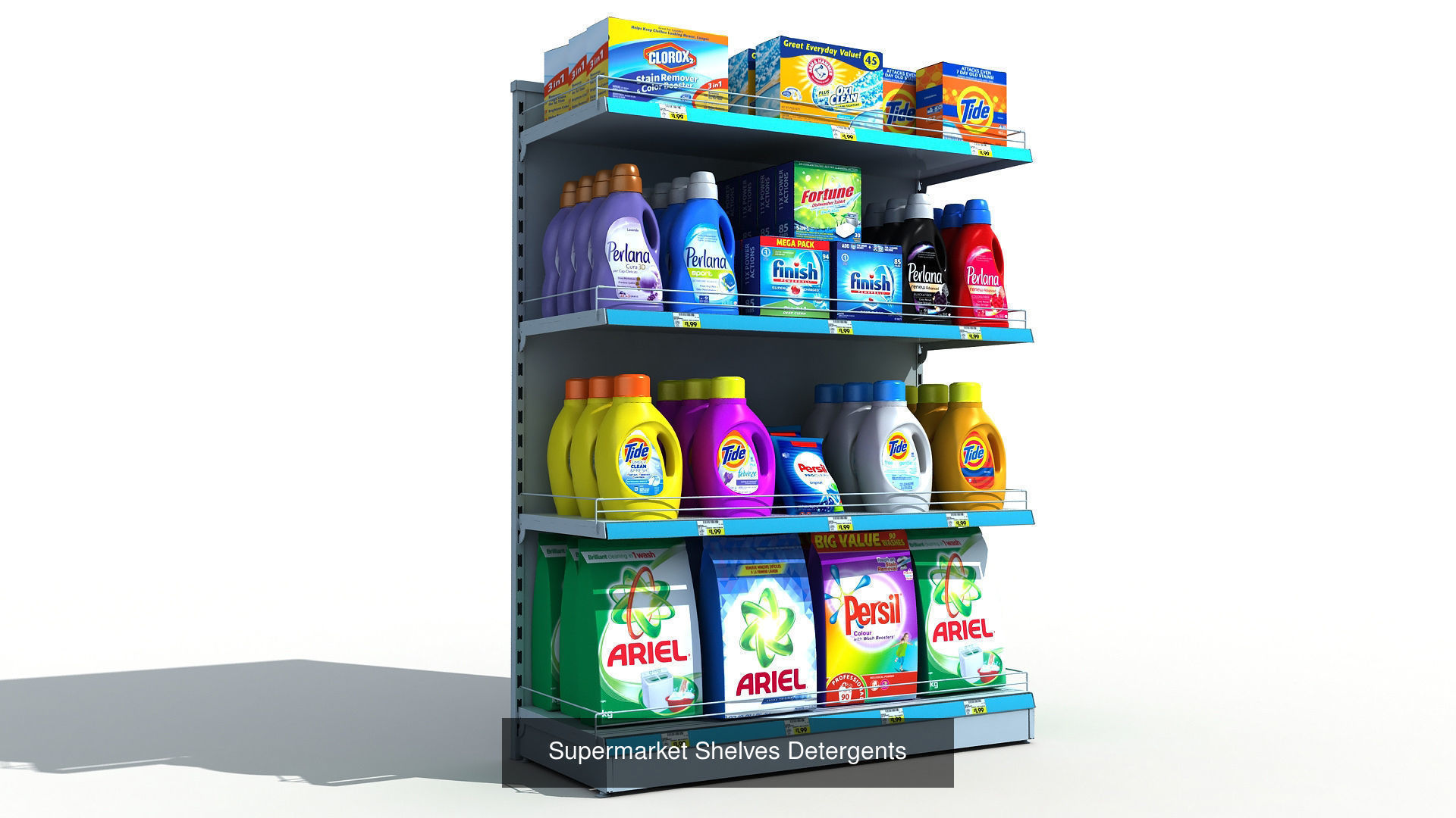 Supermarket shelves mega pack 3D Model Collection_4