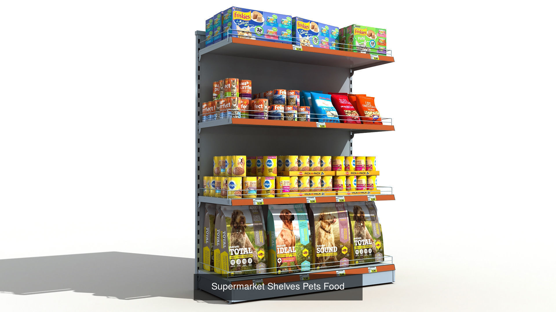 Supermarket shelves mega pack 3D Model Collection_1
