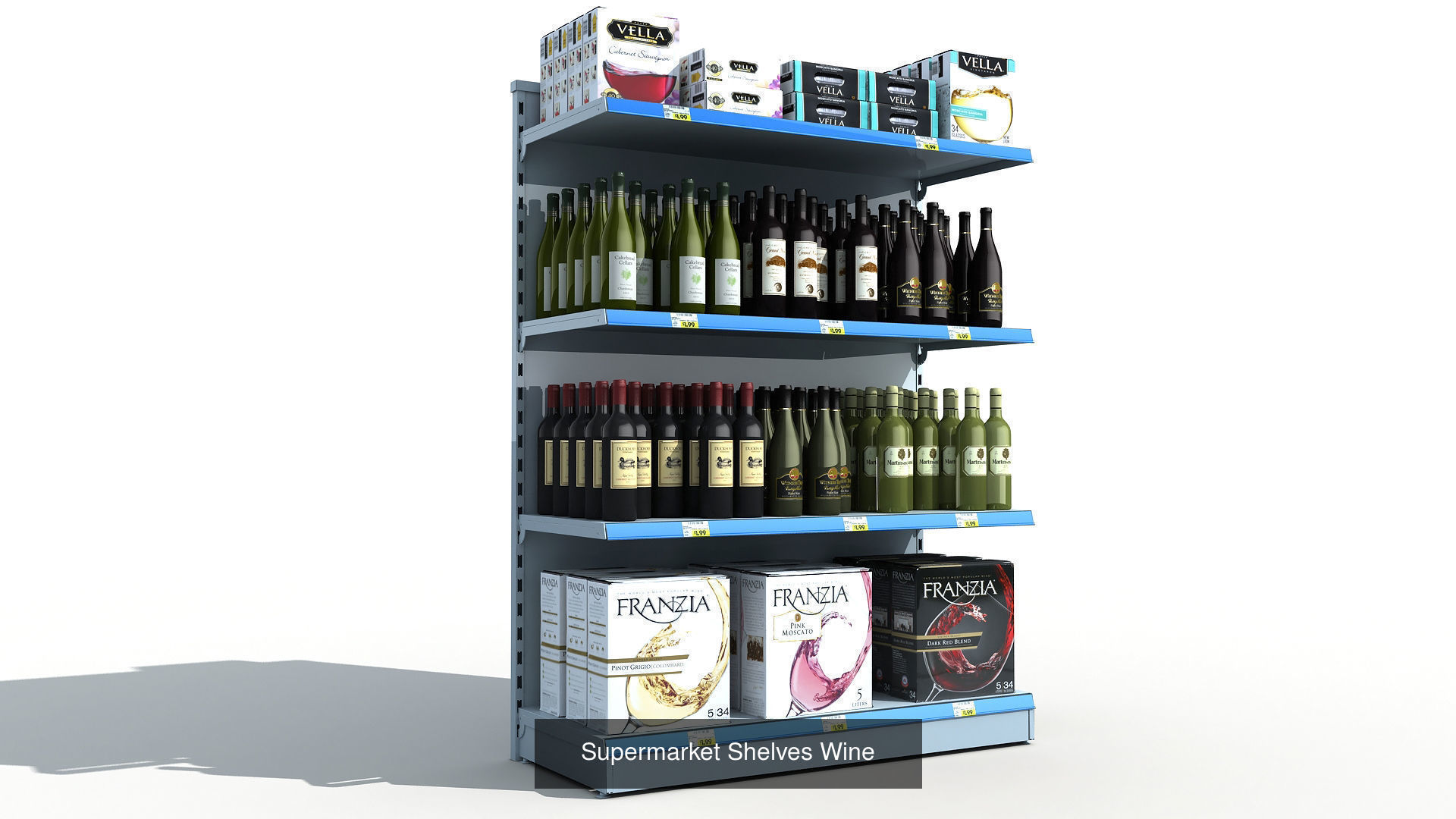 Supermarket shelves mega pack 3D Model Collection_2