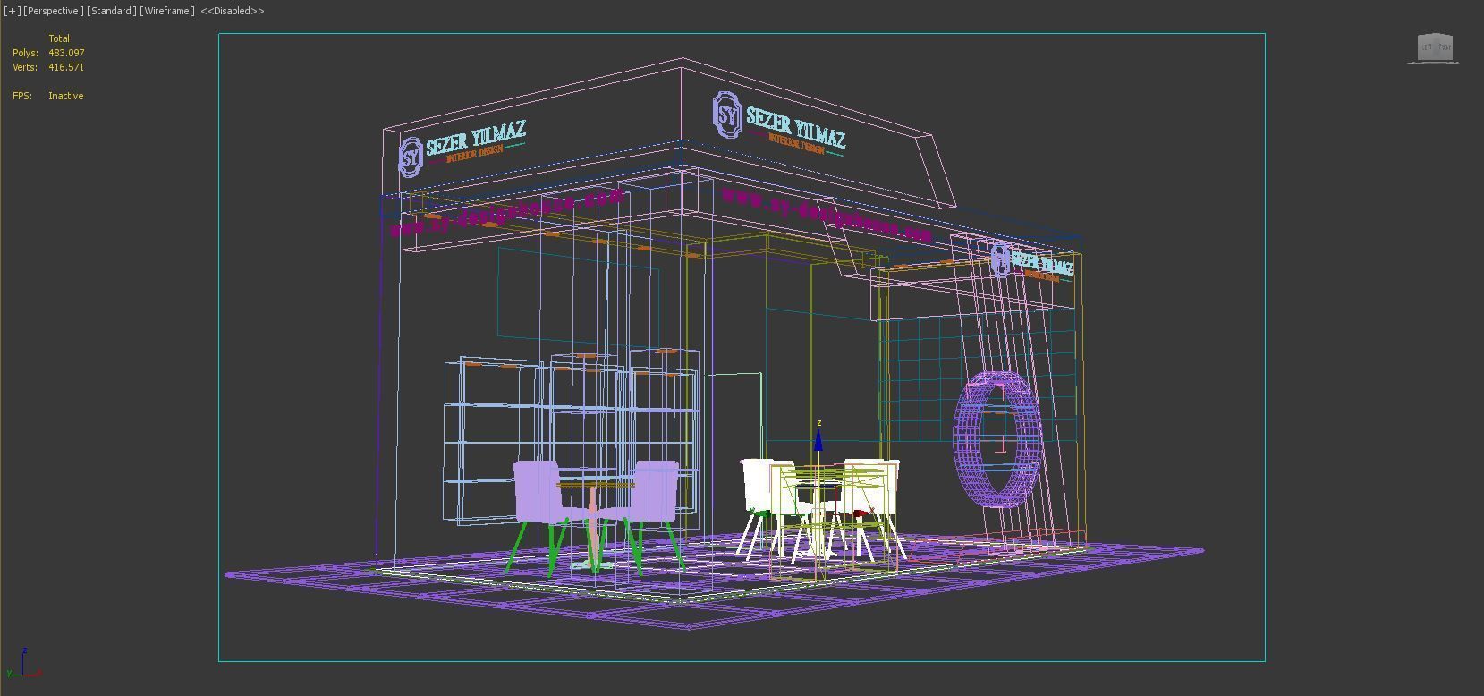 Exhibition Stall Stand Size  4 x 7  Height 366 3D model_3