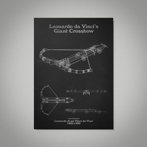 Da vinci Giant Crossbow Wall Picture 3D model