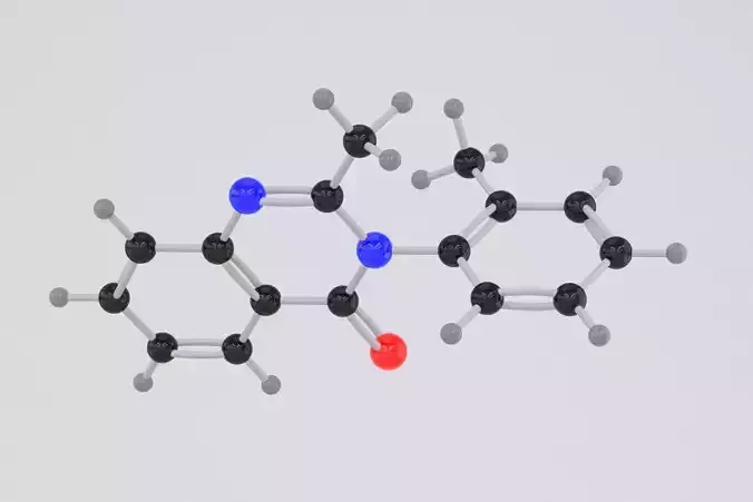 Drug Methaqualone Molecule