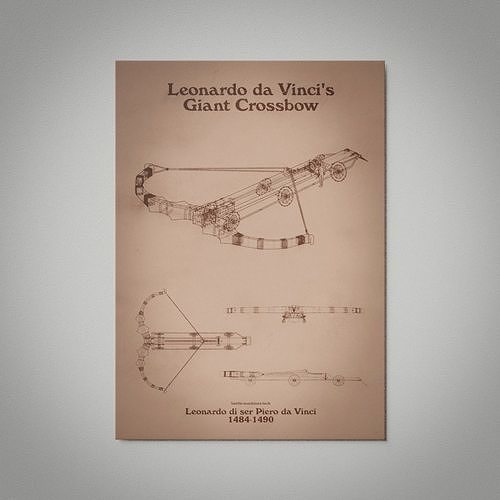 Da vinci Giant Crossbow Wall Picture 3D model