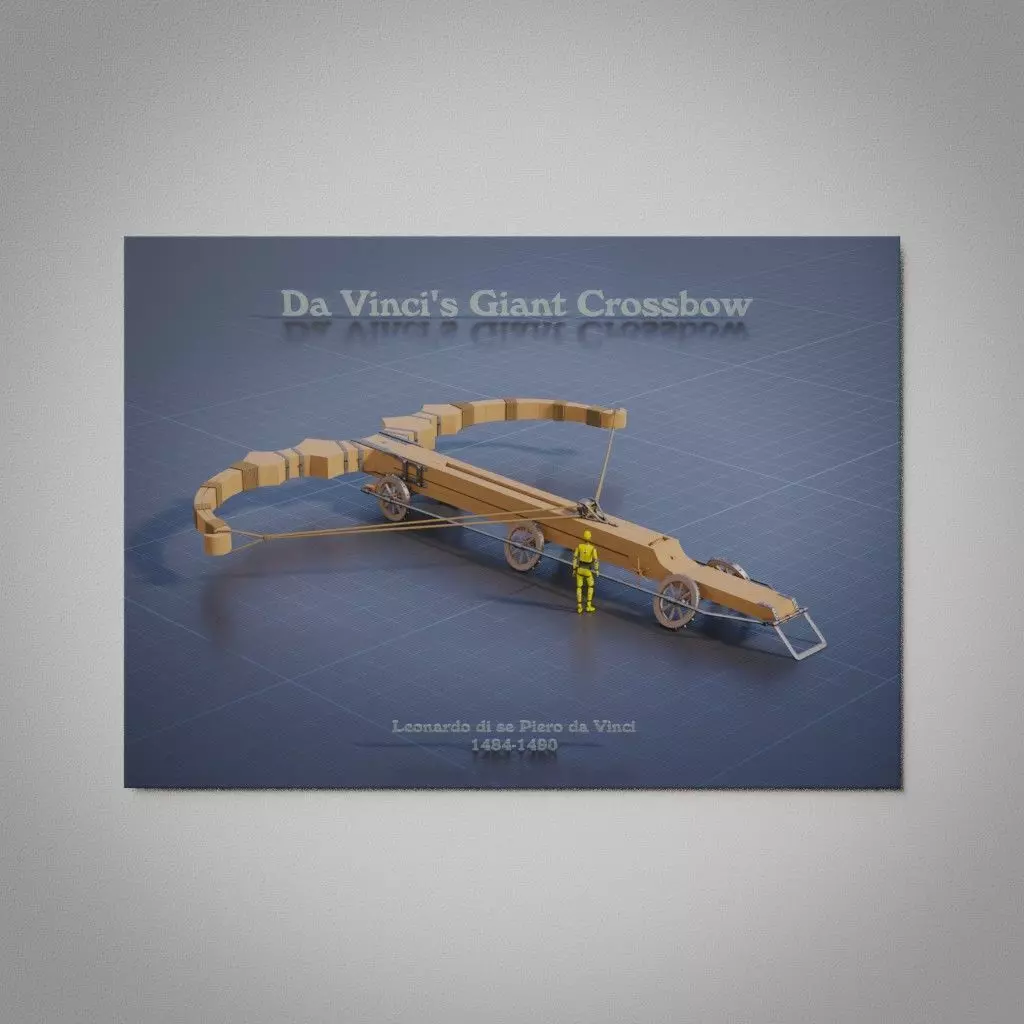 Da vinci Giant Crossbow Wall Picture 3D model_0