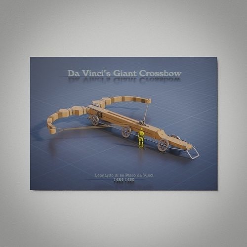 Da vinci Giant Crossbow Wall Picture 3D model