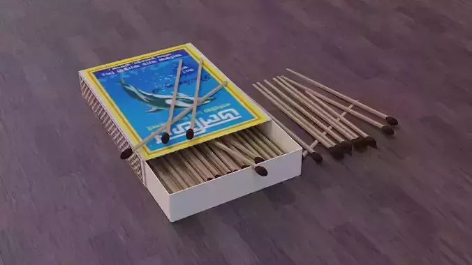 matches 3D model in box Low-poly 3D model
