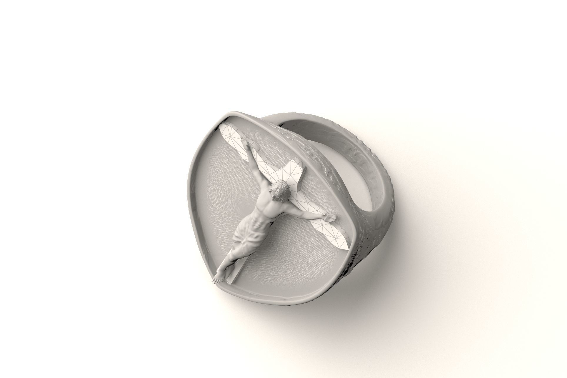Jesus ring 1 3D print model_4