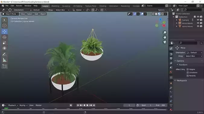 Two decor interior plants set 3D model