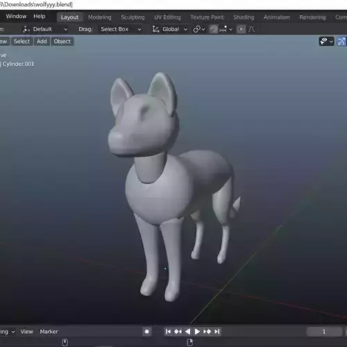 Wolf base mesh 3D model