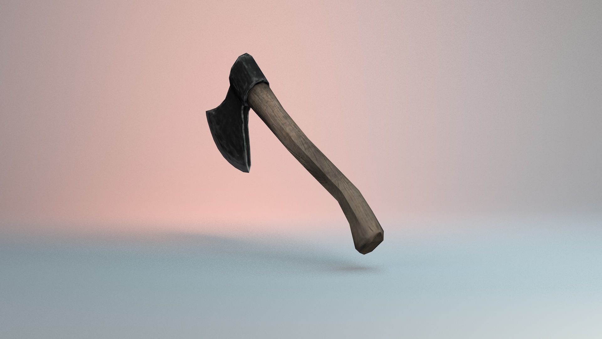 Axe Wooden Model Low-poly 3D model_7