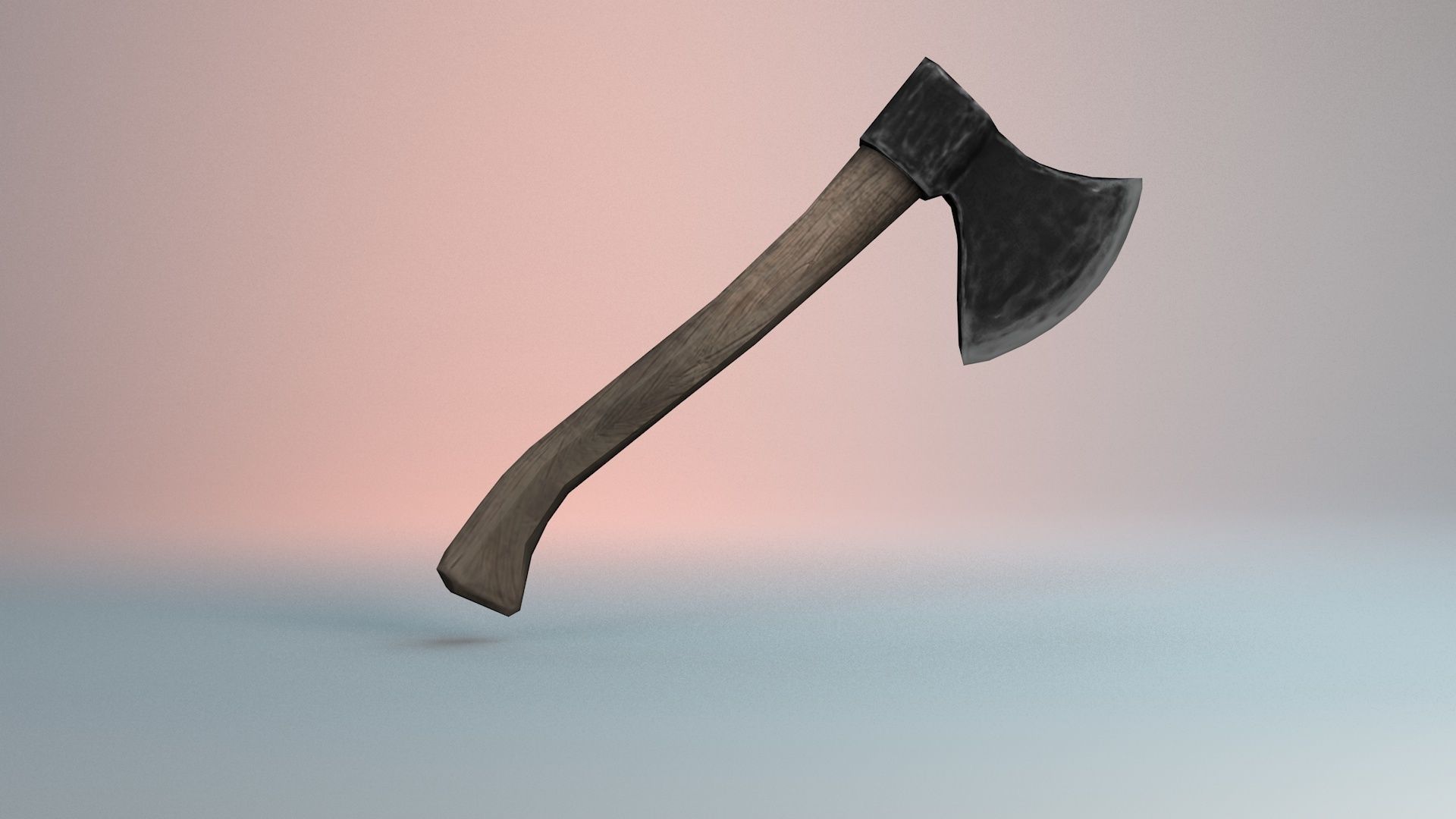 Axe Wooden Model Low-poly 3D model_3