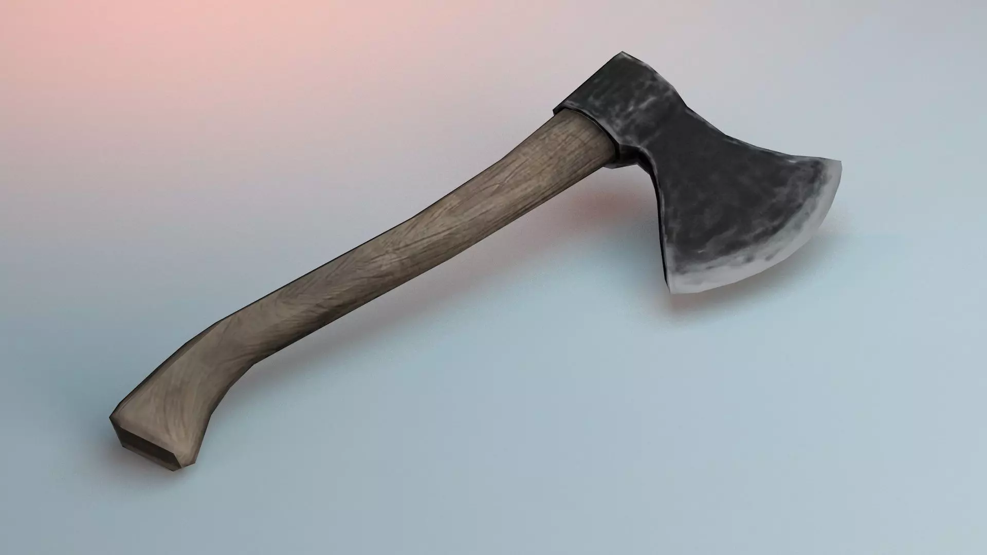 Axe Wooden Model Low-poly 3D model_0