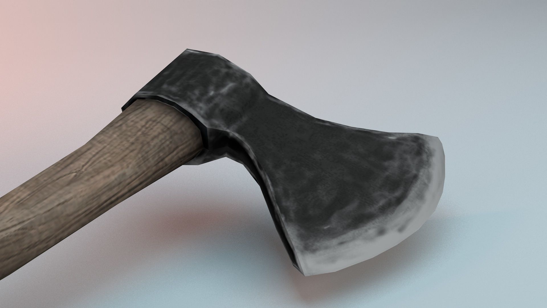 Axe Wooden Model Low-poly 3D model_1