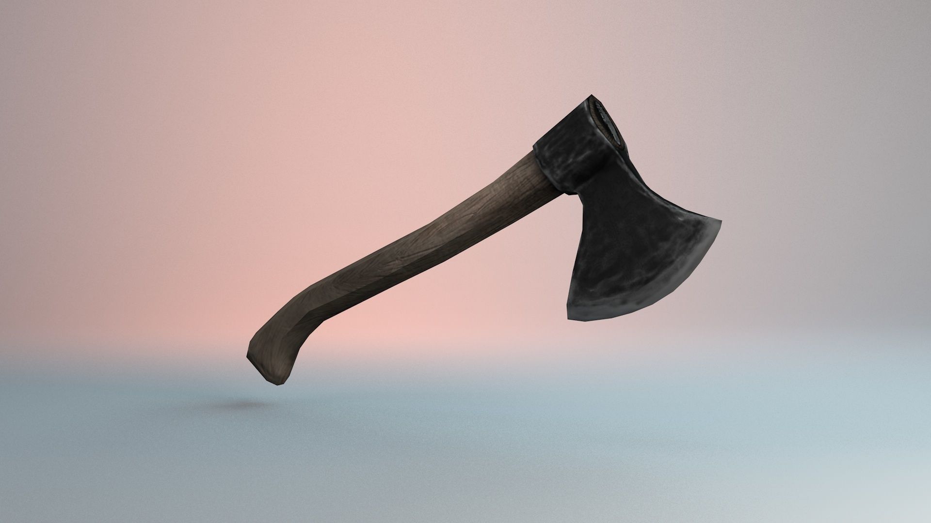 Axe Wooden Model Low-poly 3D model_4