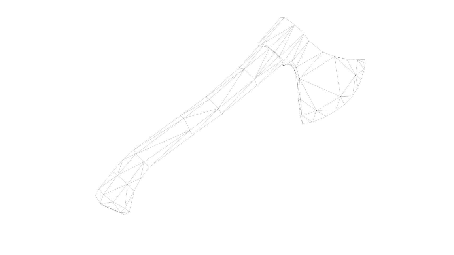 Axe Wooden Model Low-poly 3D model_11