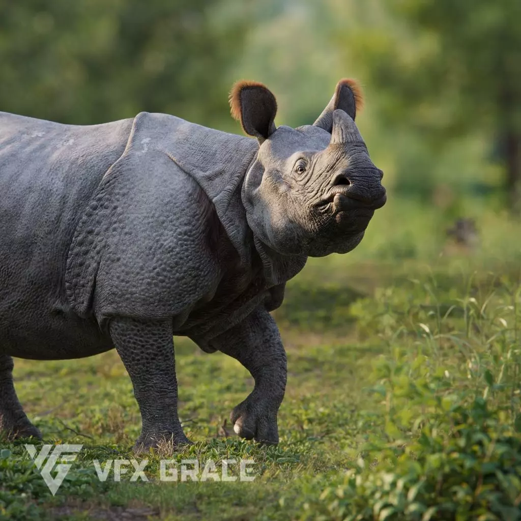 Indian Rhinoceros Rigged  VFX Grace 3D model_0