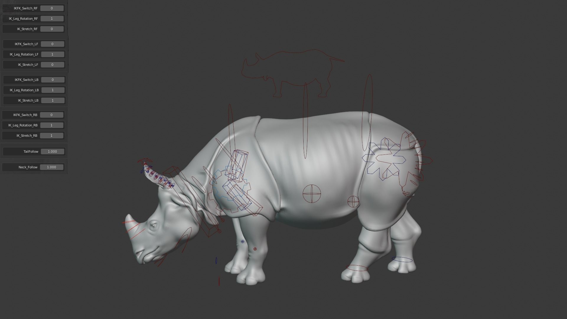 Indian Rhinoceros Rigged  VFX Grace 3D model_16