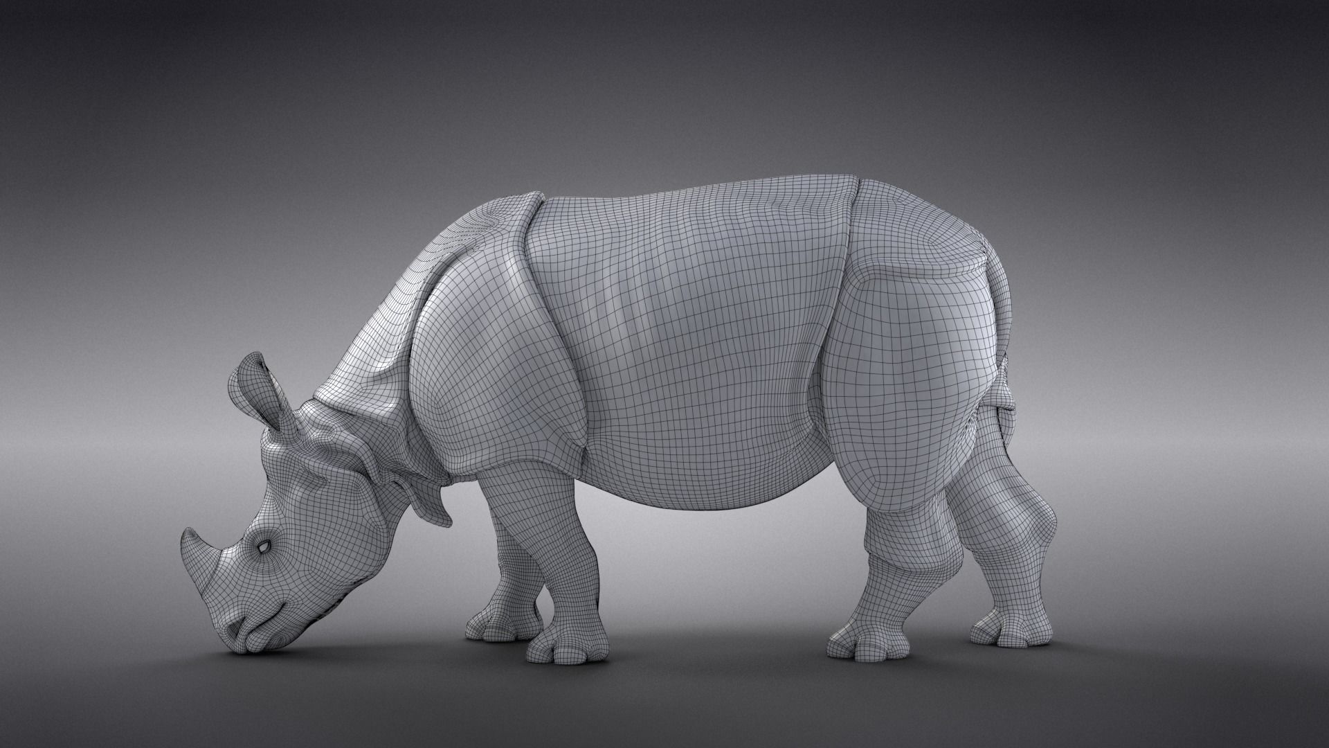 Indian Rhinoceros Rigged  VFX Grace 3D model_22