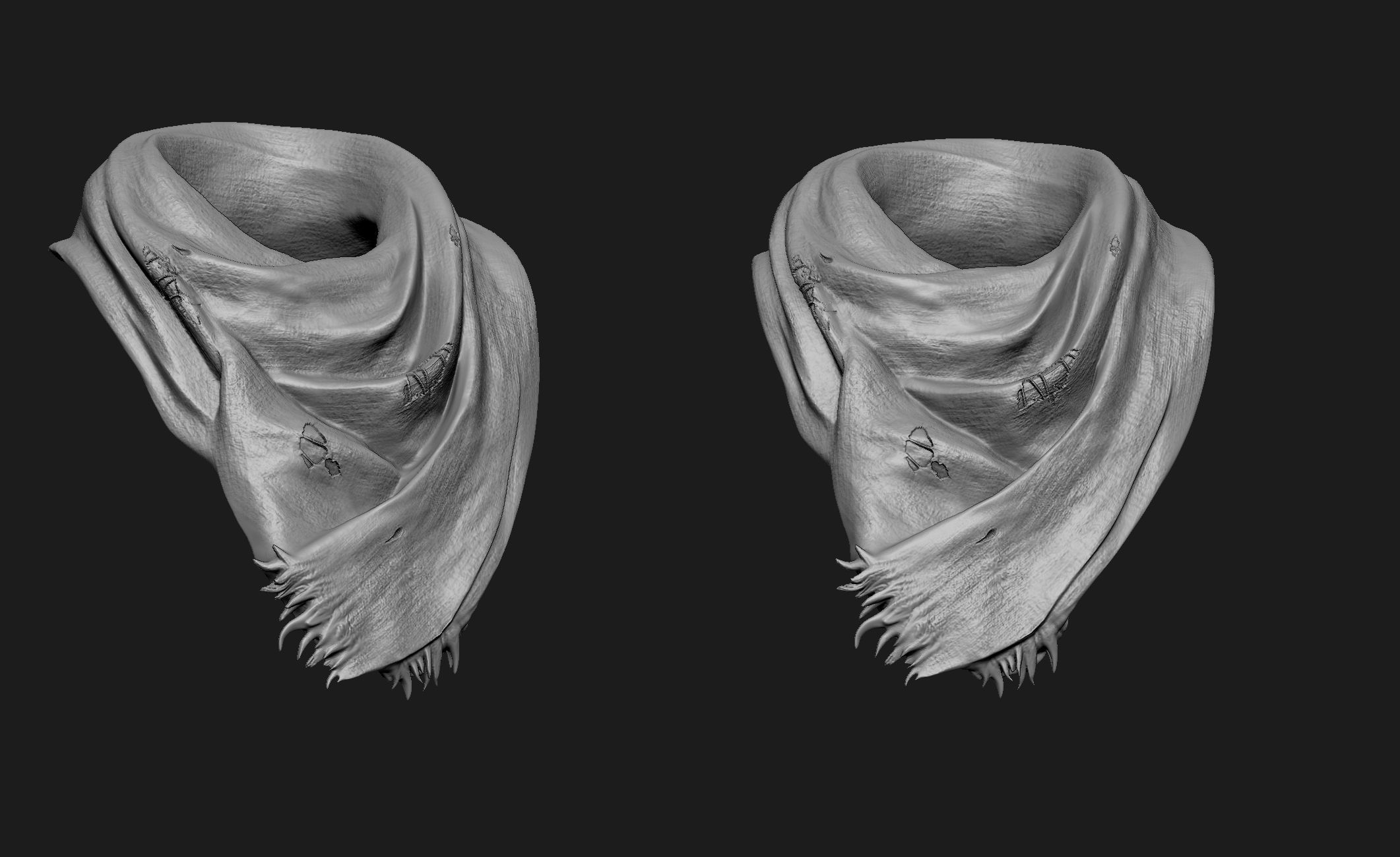 Scarfs for 3d Printable Characters Part 1 3D model_10