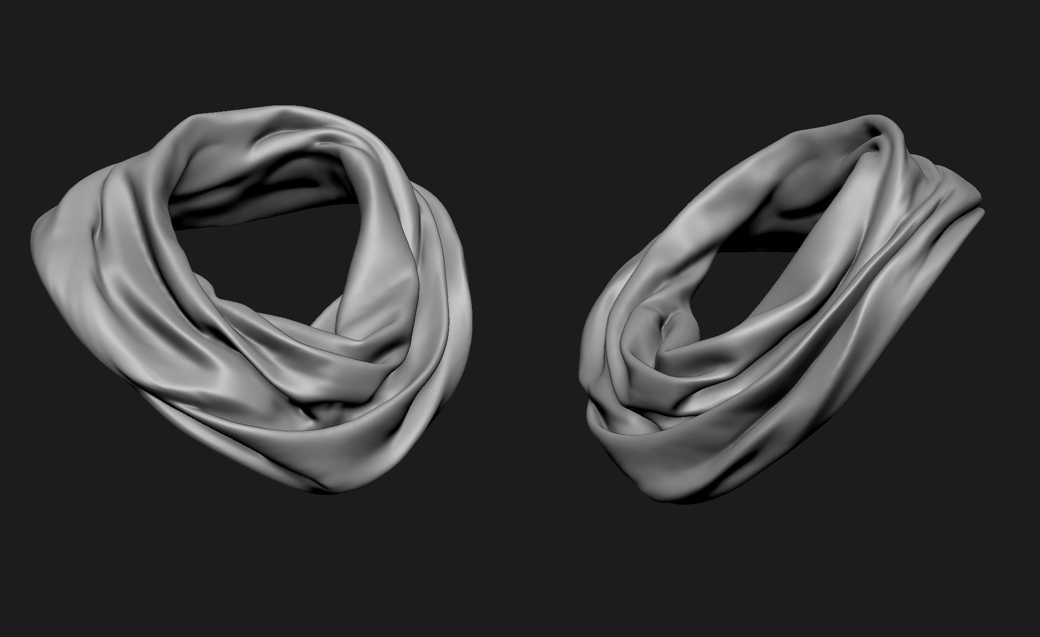 Scarfs for 3d Printable Characters Part 1 3D model_12