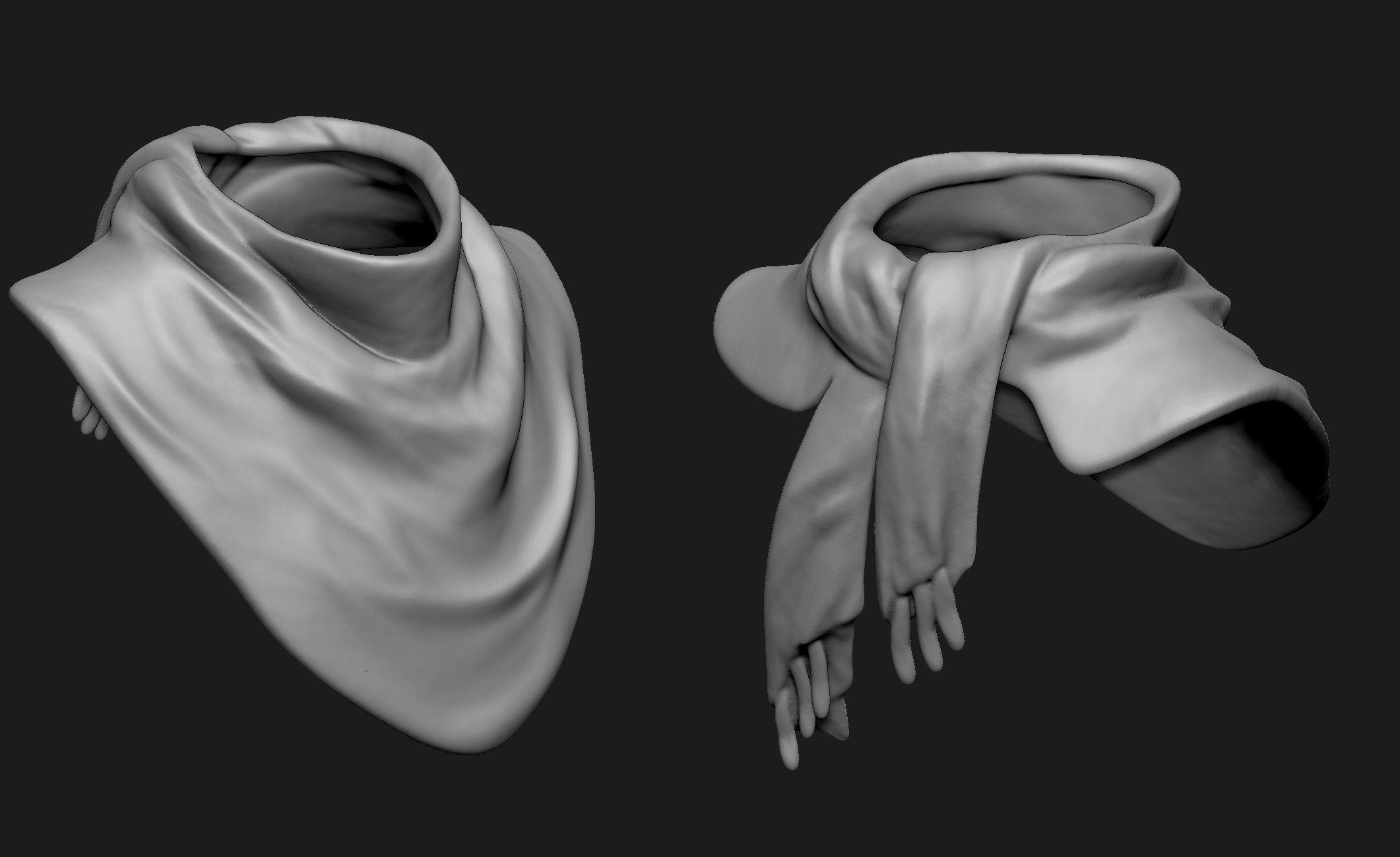 Scarfs for 3d Printable Characters Part 1 3D model_13