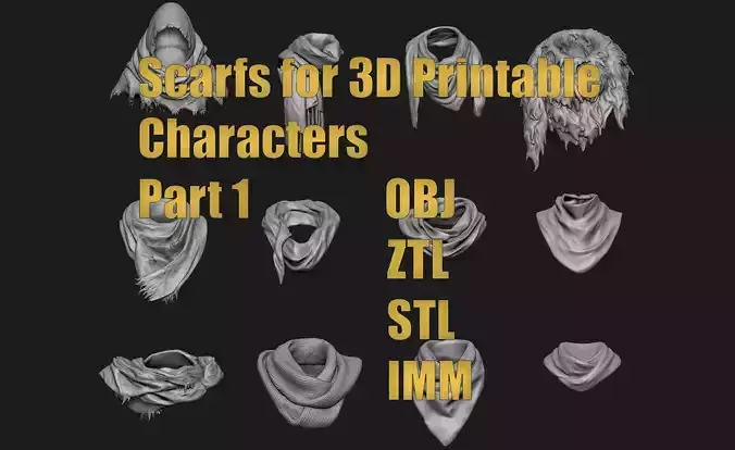 Scarfs for 3d Printable Characters Part 1