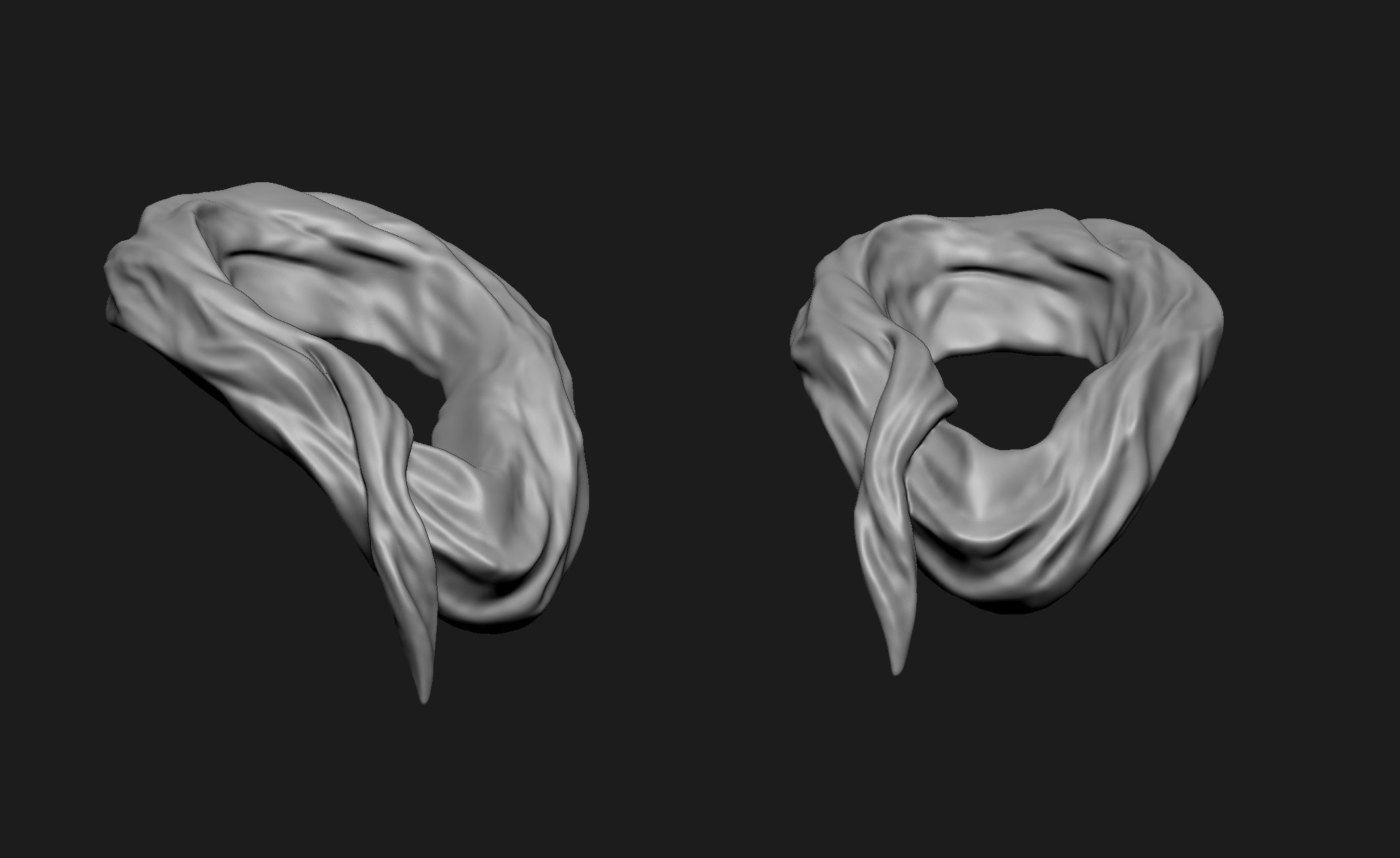 Scarfs for 3d Printable Characters Part 1 3D model_11