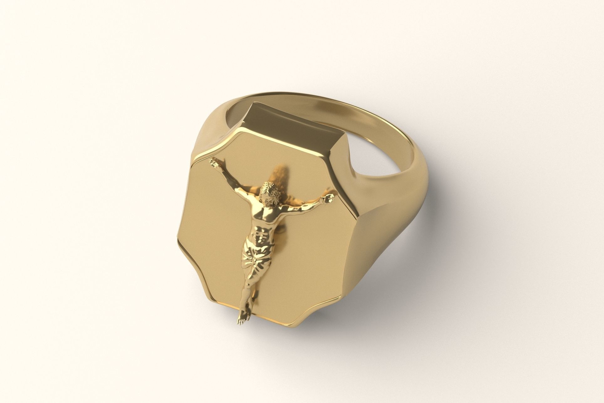 Jesus ring 3 3D print model_2