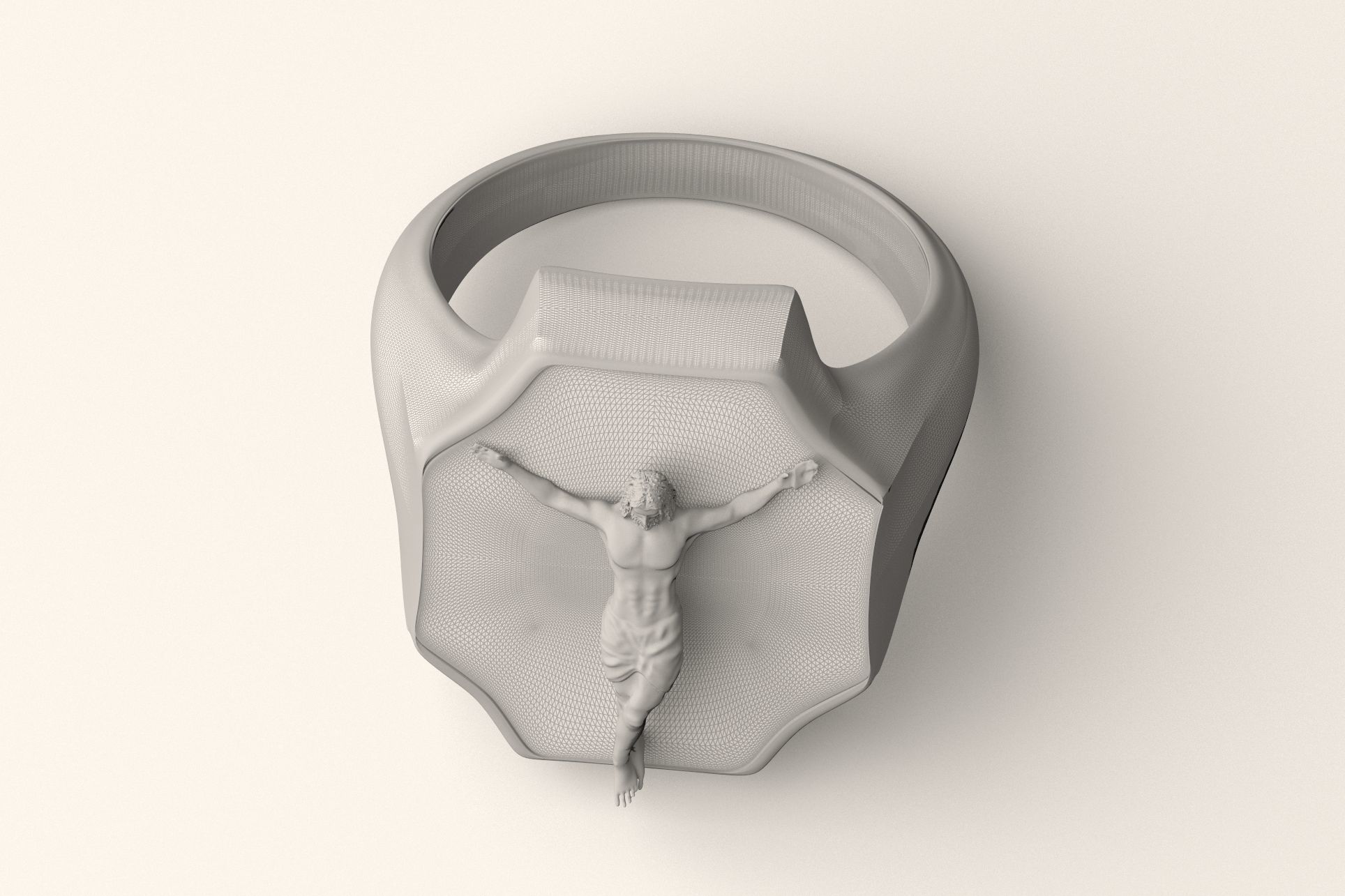 Jesus ring 3 3D print model_9