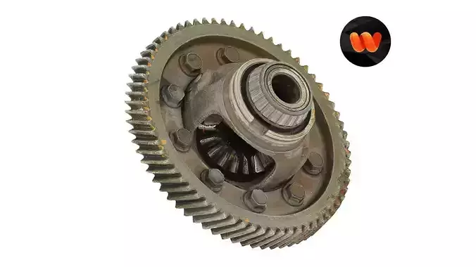 Roller Bearing and Gear Raw Scanned 3D model