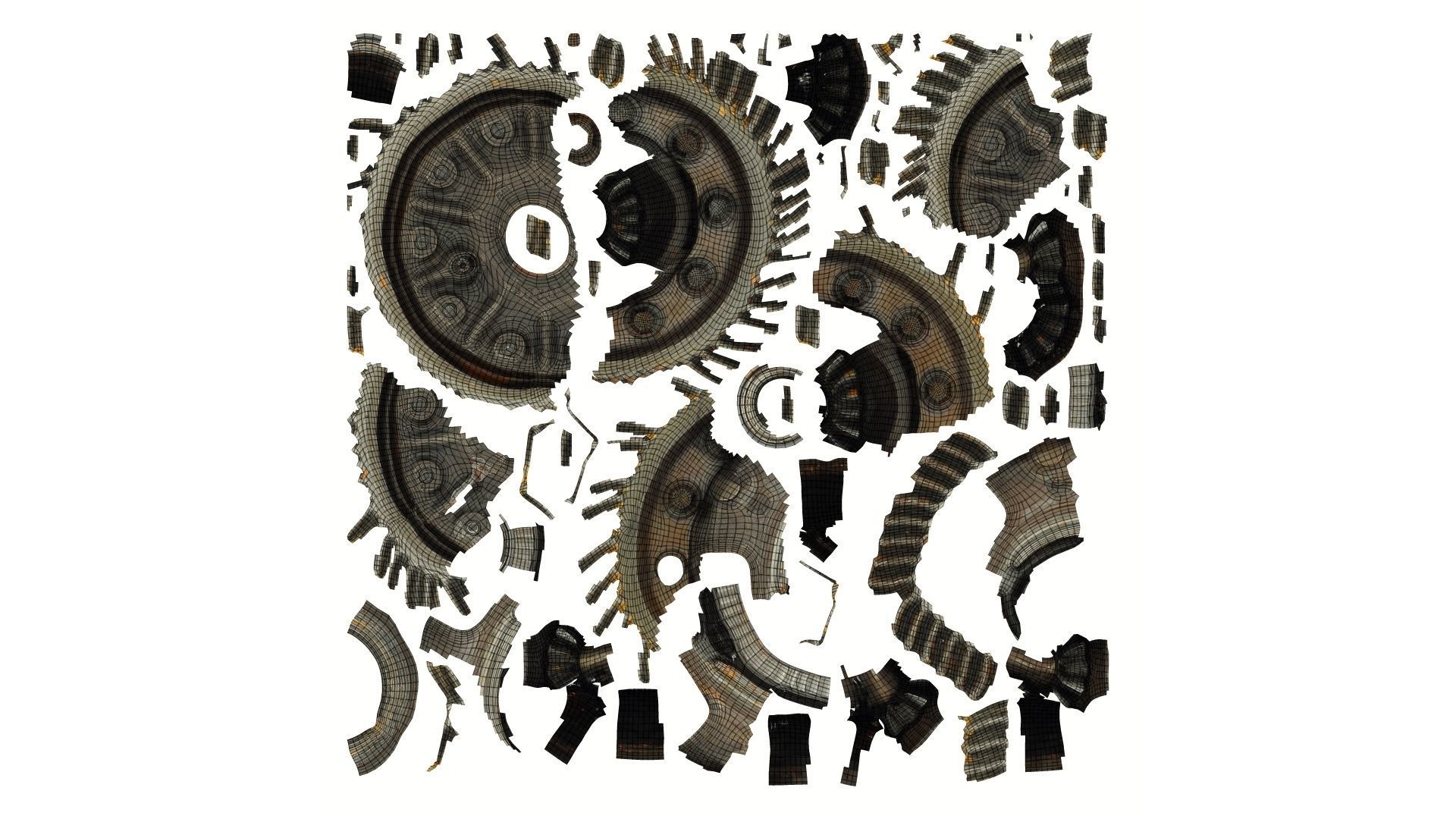 Roller Bearing and Gear Raw Scanned 3D model_14
