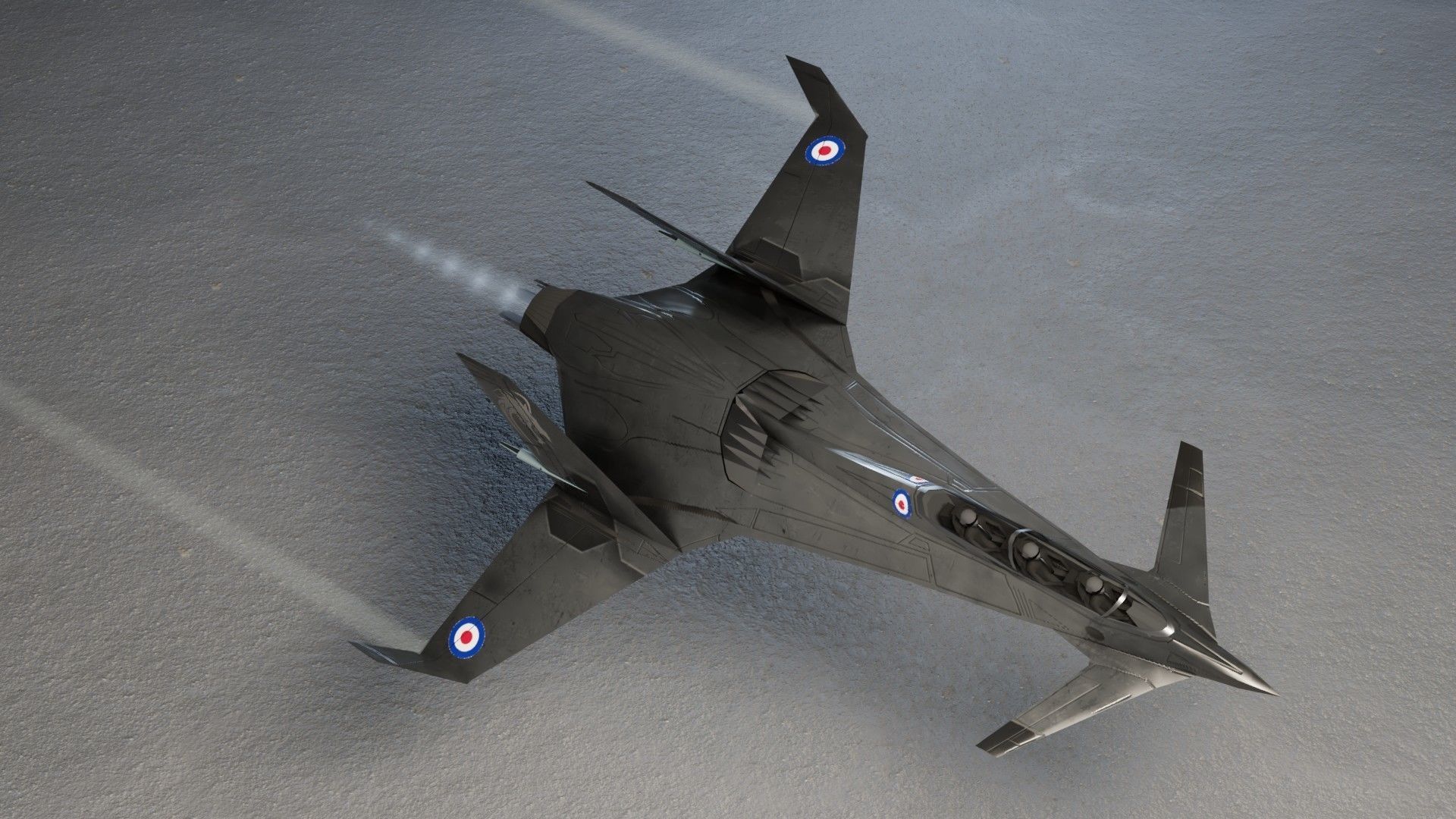 I-20 Firehawk concept jet fighter Low-poly 3D model_12