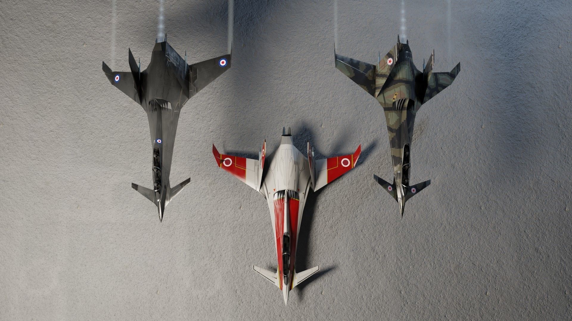 I-20 Firehawk concept jet fighter Low-poly 3D model_6