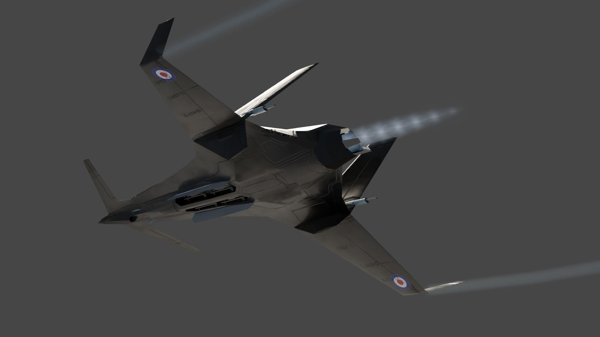 I-20 Firehawk concept jet fighter Low-poly 3D model_13